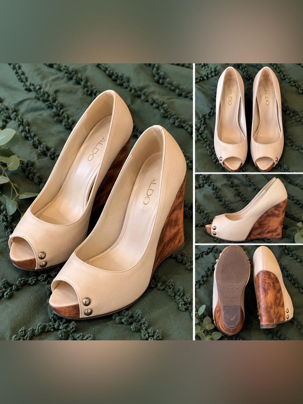 Aldo peep to wedge heels - size 7 / 37